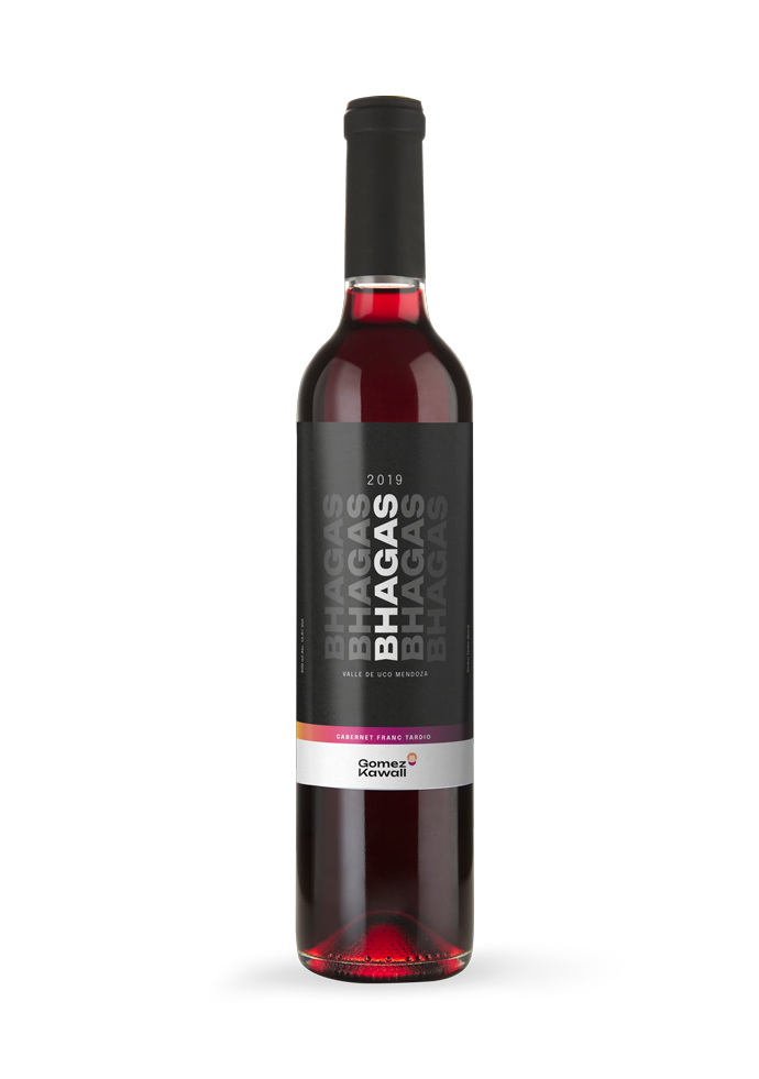 mockup_tintos_Bhagas_Cabernet-Franc-Tardio_2019_gomezkawall Baghas 2019
